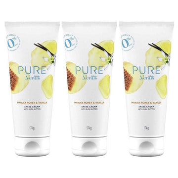 3 Pack x Gillette Pure By Venus Manuka Honey & Vanilla Shave Cream 174g